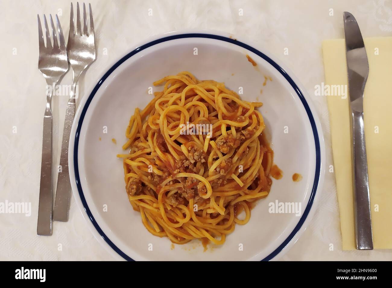 Food, First Course, Linguine with ragu ' Stock Photo