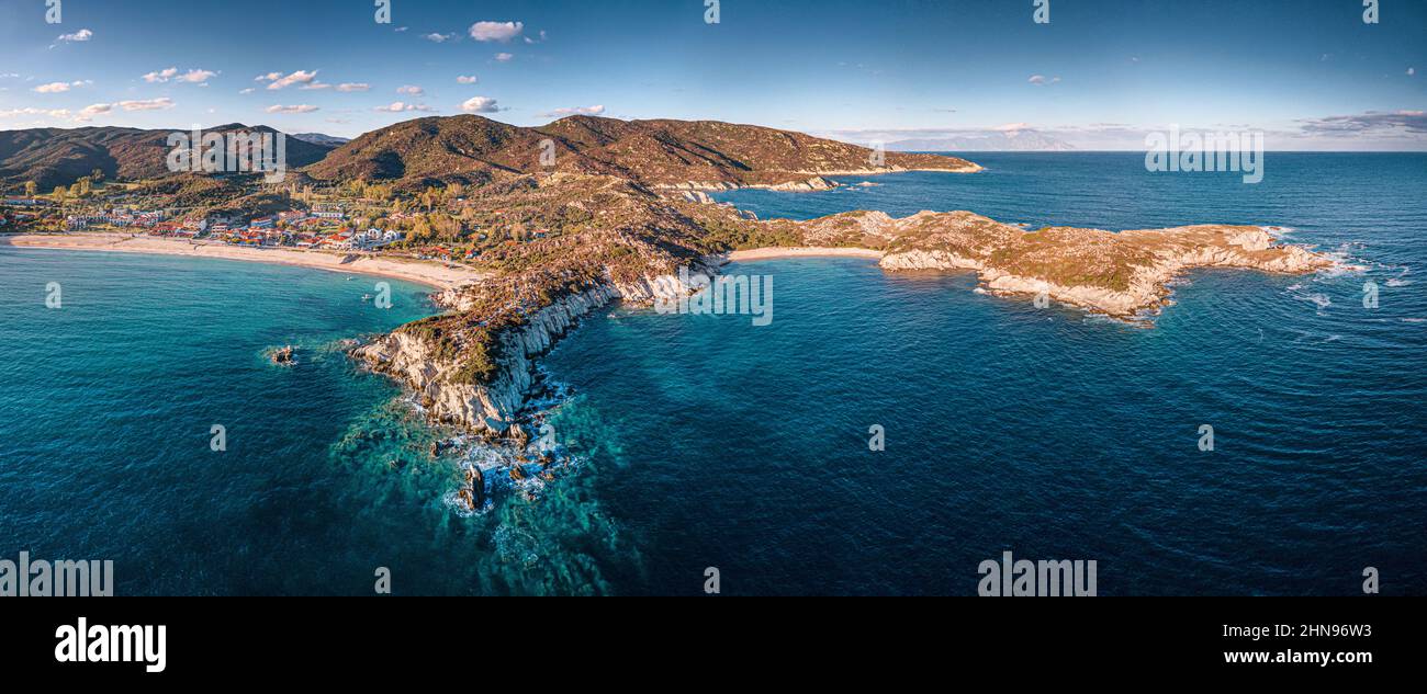 Panoramic aerial view of one of the most iconic and popular beaches in ...