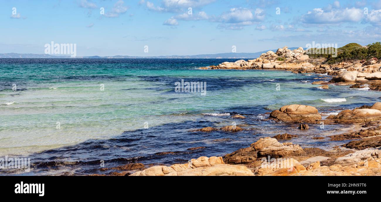 Panoramic view of iconic Karydi Beach near the village of Vourvourou on ...