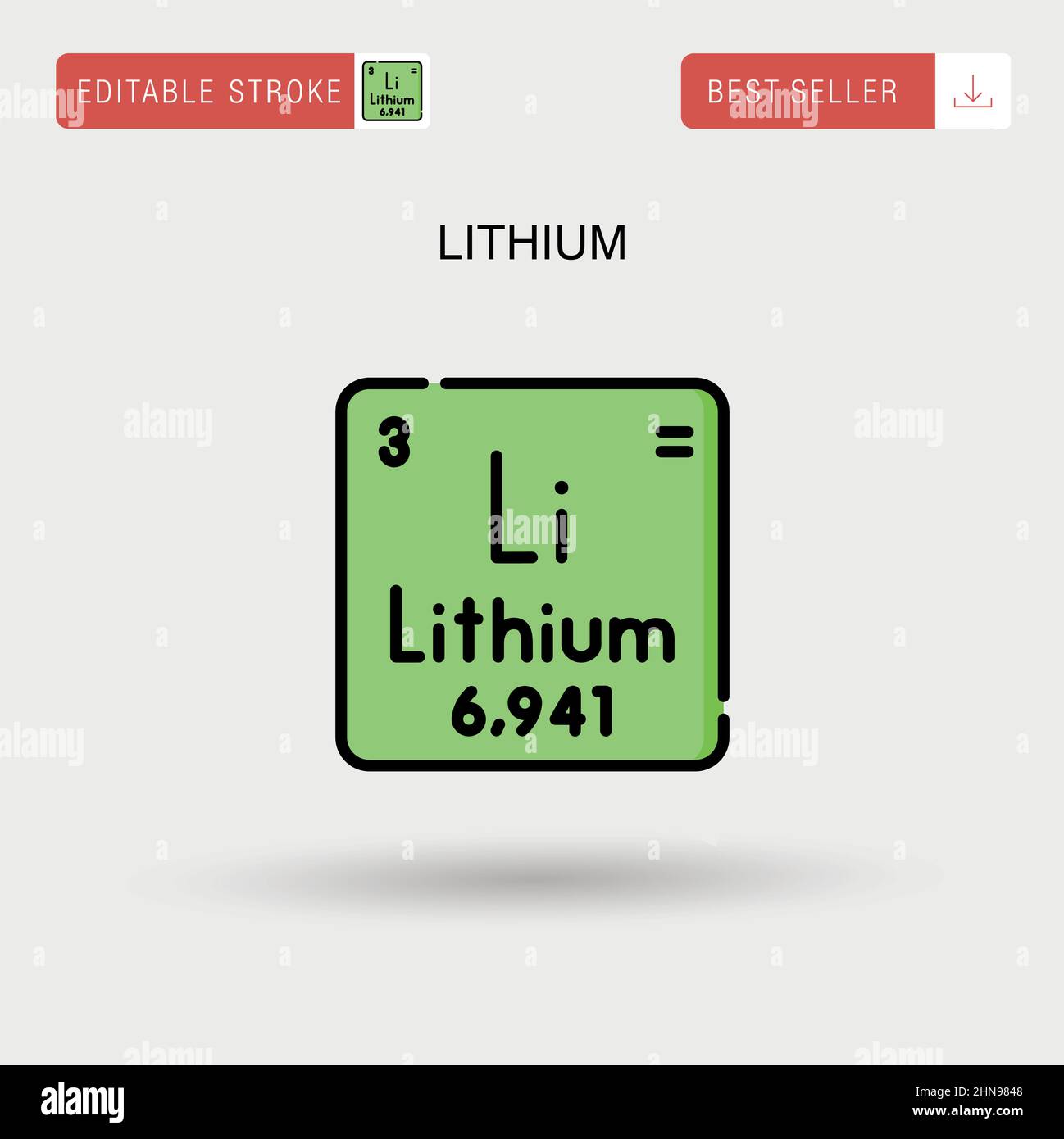 Lithium Simple vector icon. Stock Vector