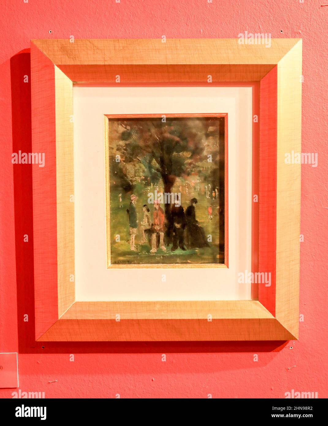 A picture called 'At The Park' by L. S. Lowry at the Potteries Museum and Art Gallery, Hanley, Stoke-on-Trent, Staffs, England, UK Stock Photo