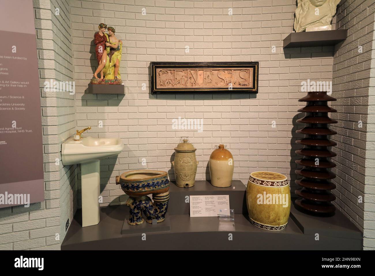 Various ceramic items made in StokeonTrent on display in the