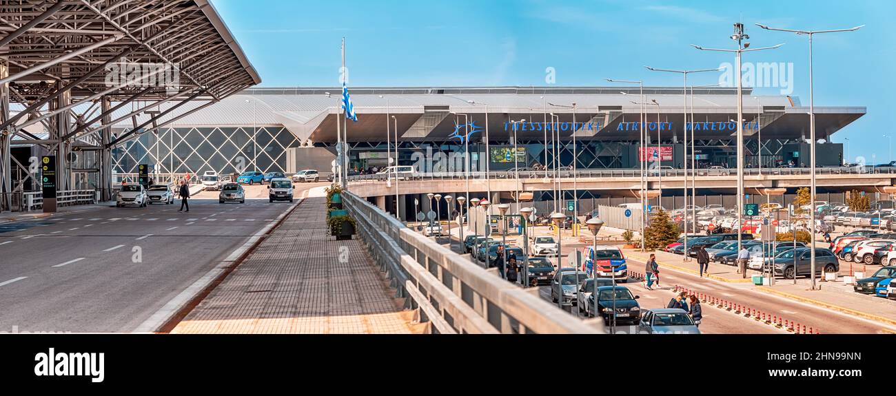 27 October 2021, Thessaloniki, Greece The airport terminal of