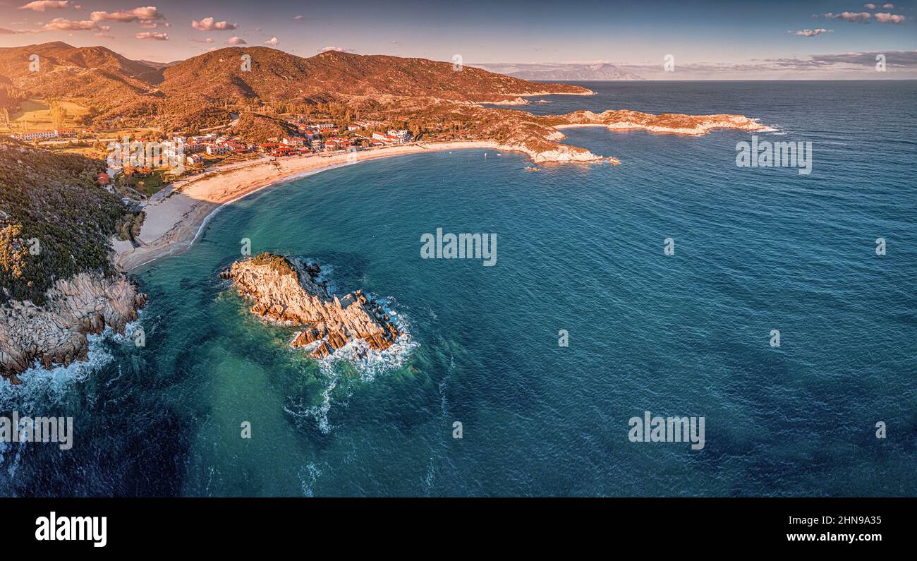 Panoramic aerial view of one of the most iconic and popular beaches in ...