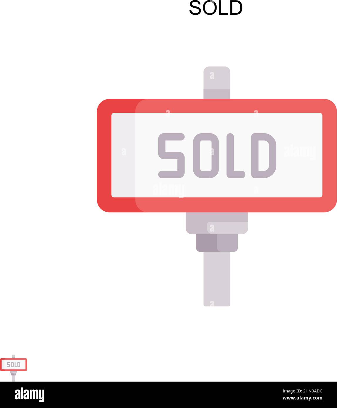 Sold Simple vector icon. Illustration symbol design template for web mobile UI element. Stock Vector