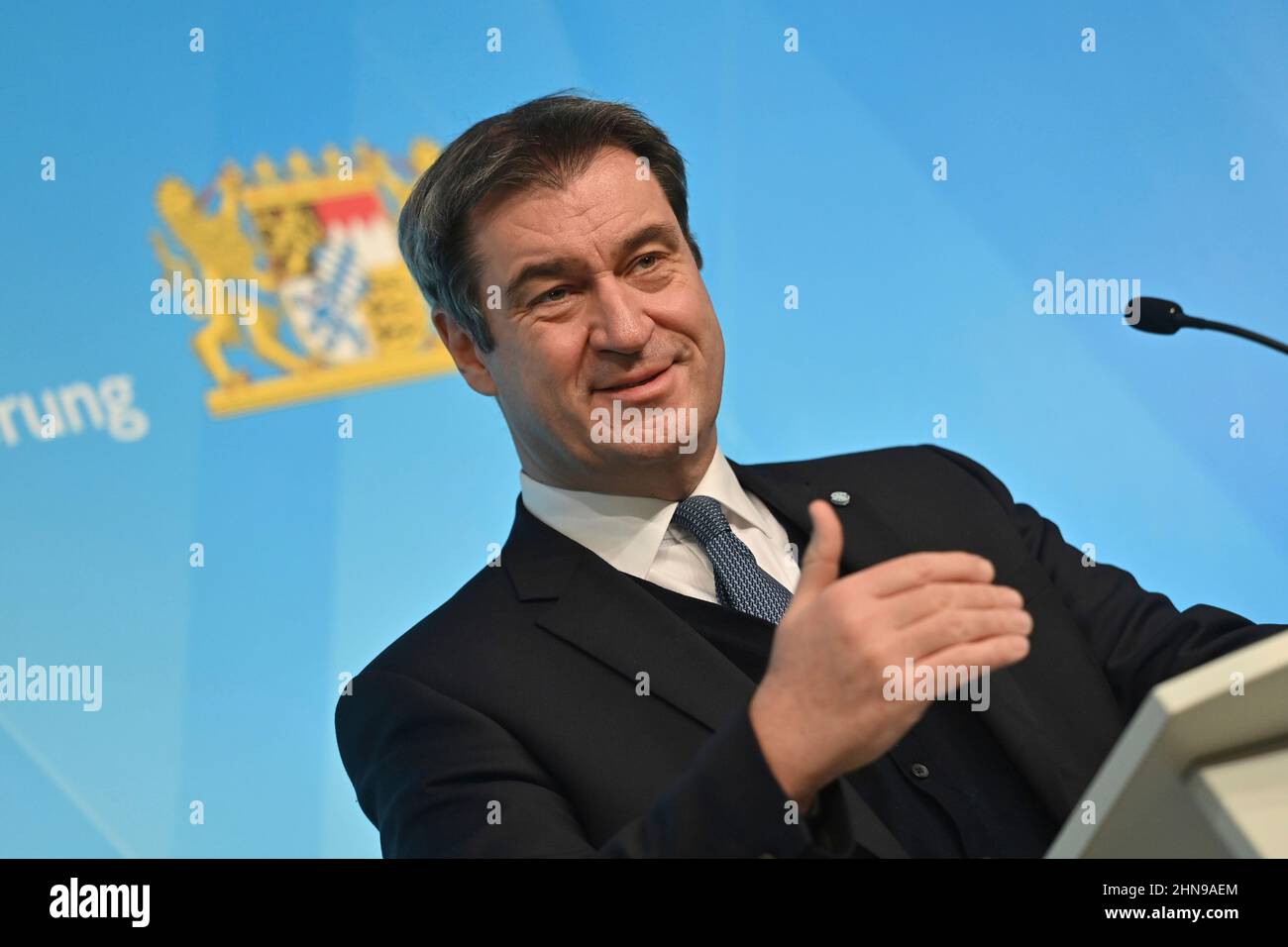 Markus SOEDER (Prime Minister of Bavaria and CSU Chairman), gesture ...