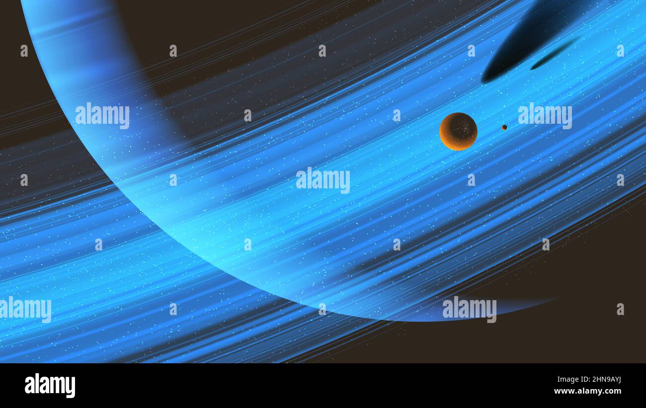 Science fiction vector illustration of a giant ring with an