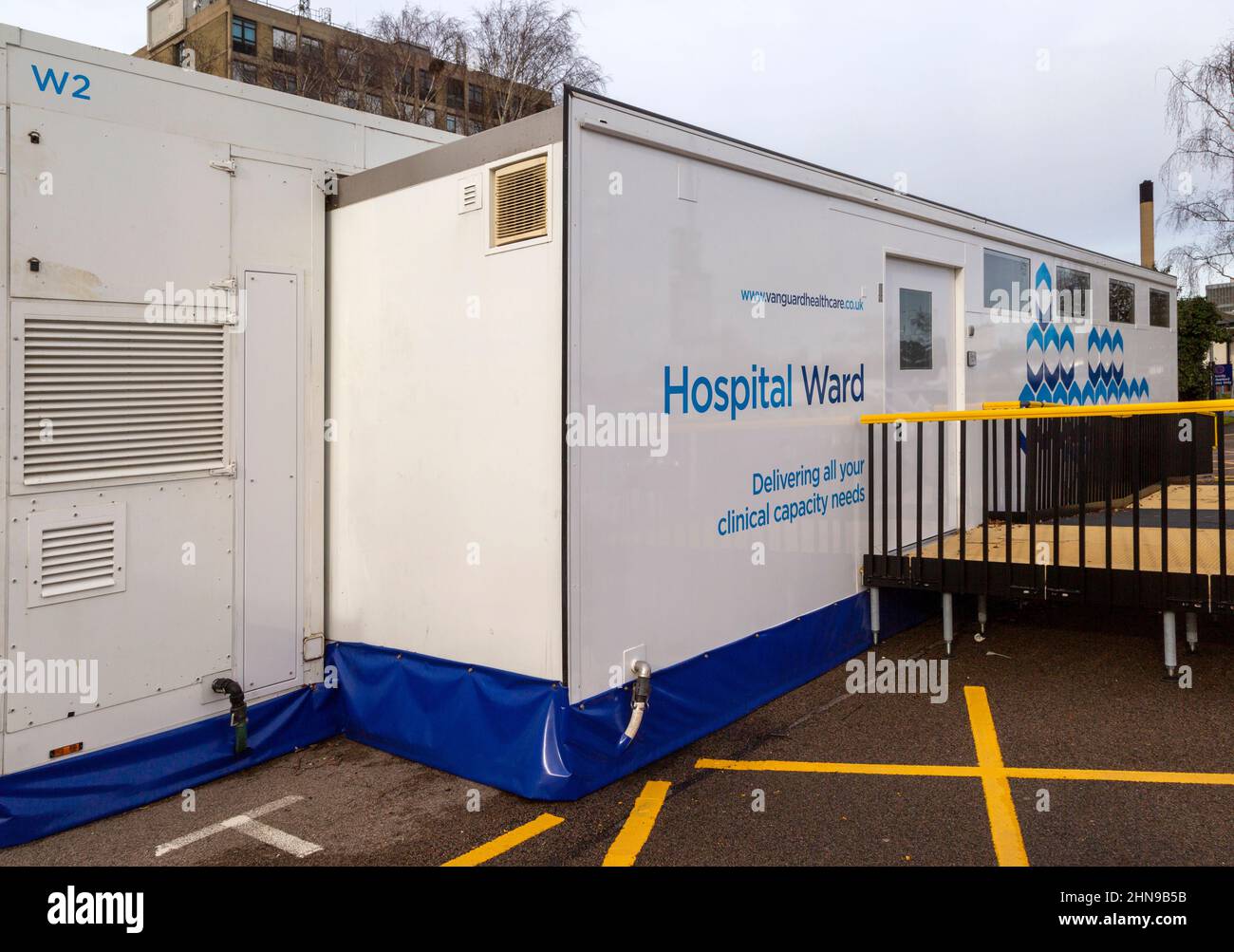 Hospital Ward temporary NHS building. Vanguard Health Care, Ipswich