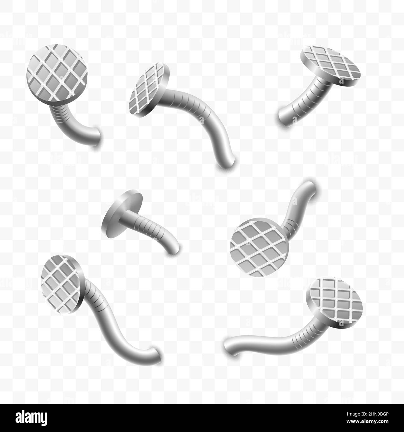 Old nail heads Stock Vector