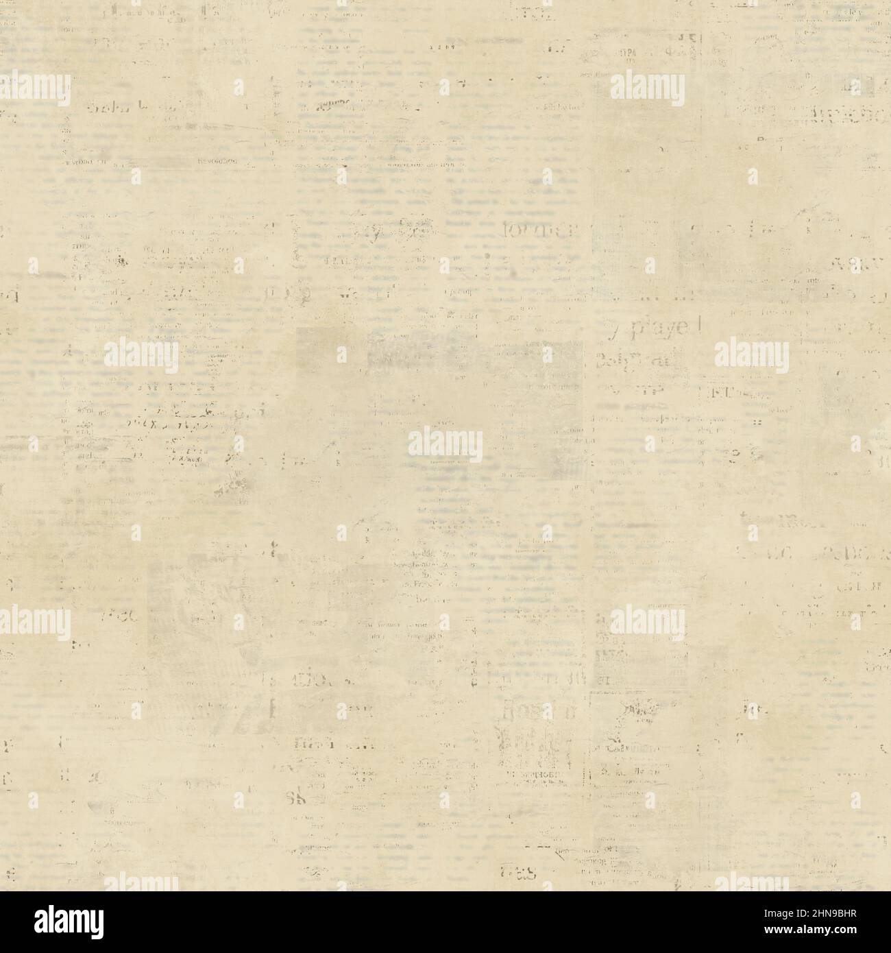 Newspaper paper grunge aged newsprint seamless pattern. Vintage old