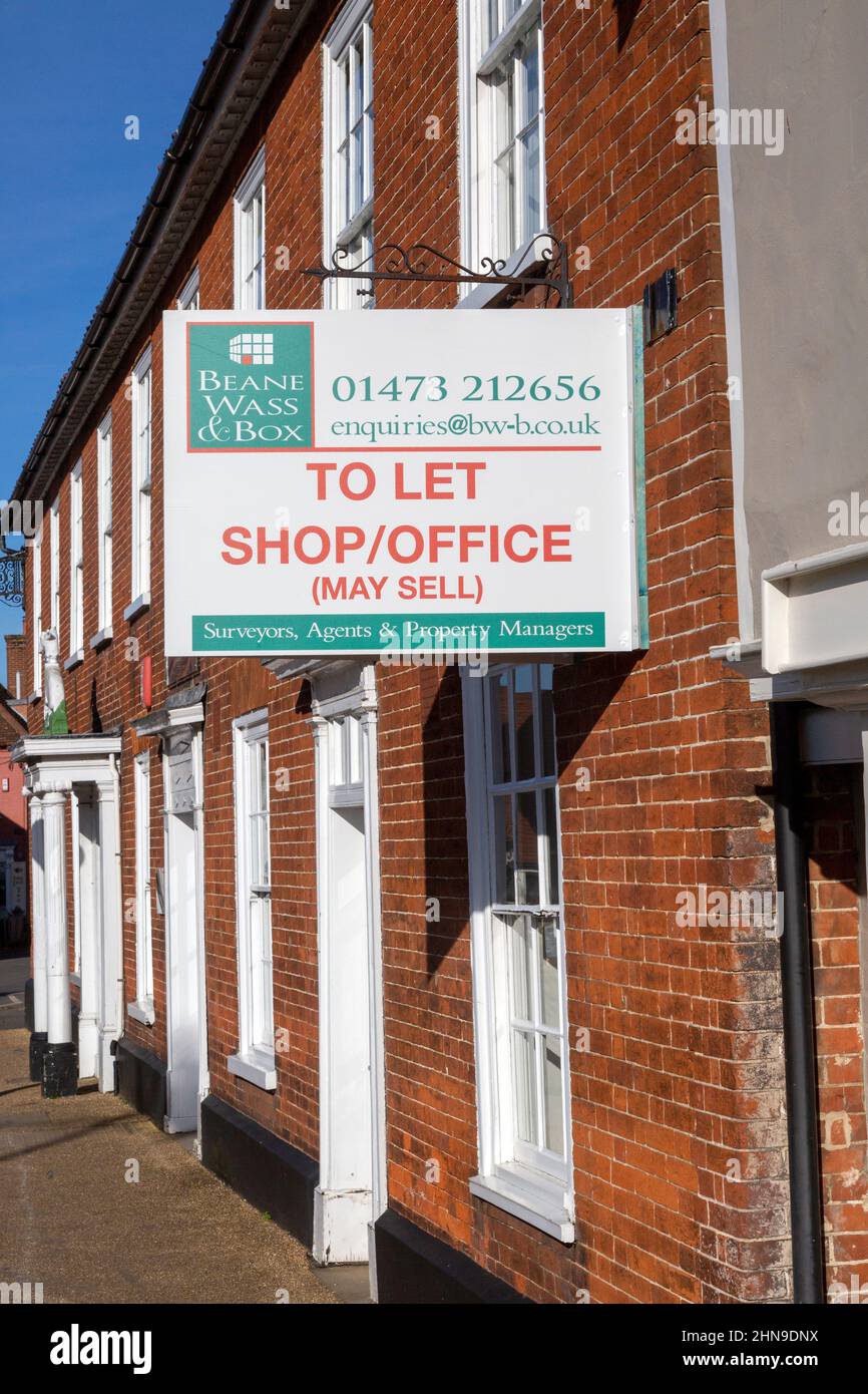 Estate agent commercial property To Let Shop Office sign, Wickham ...