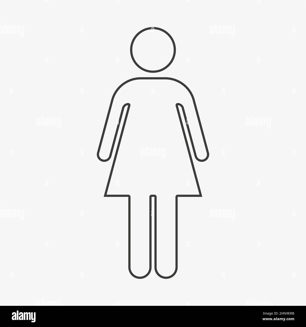 Woman vector line icon on white background Stock Vector