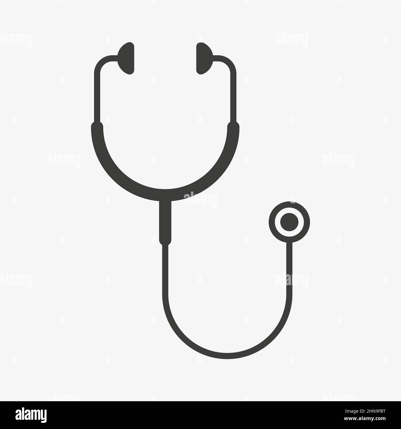 Stethoscope vector black icon on white background Stock Vector Image ...