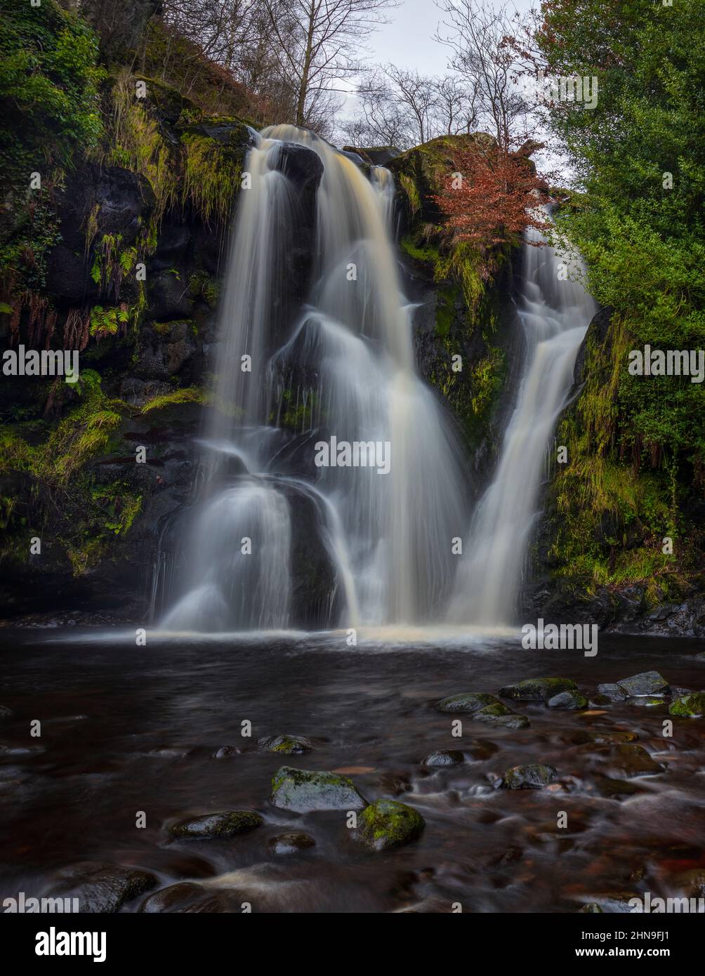 Posforth Gill waterfall, North Yorkshire - Stock Image