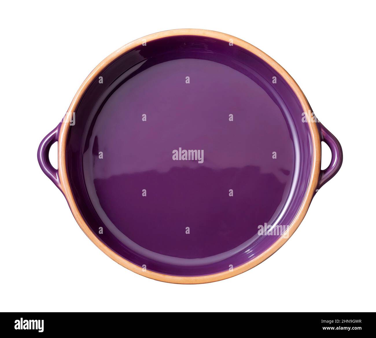 purple enamel ceramic baking bowl isolated on white Stock Photo Alamy