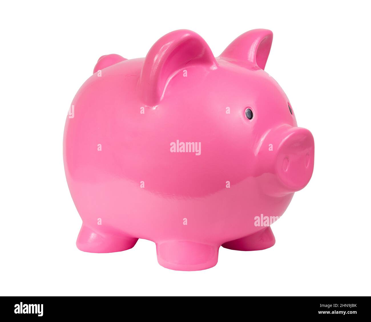 Pink piggy bank ceramic toy isolated on the white background Stock ...