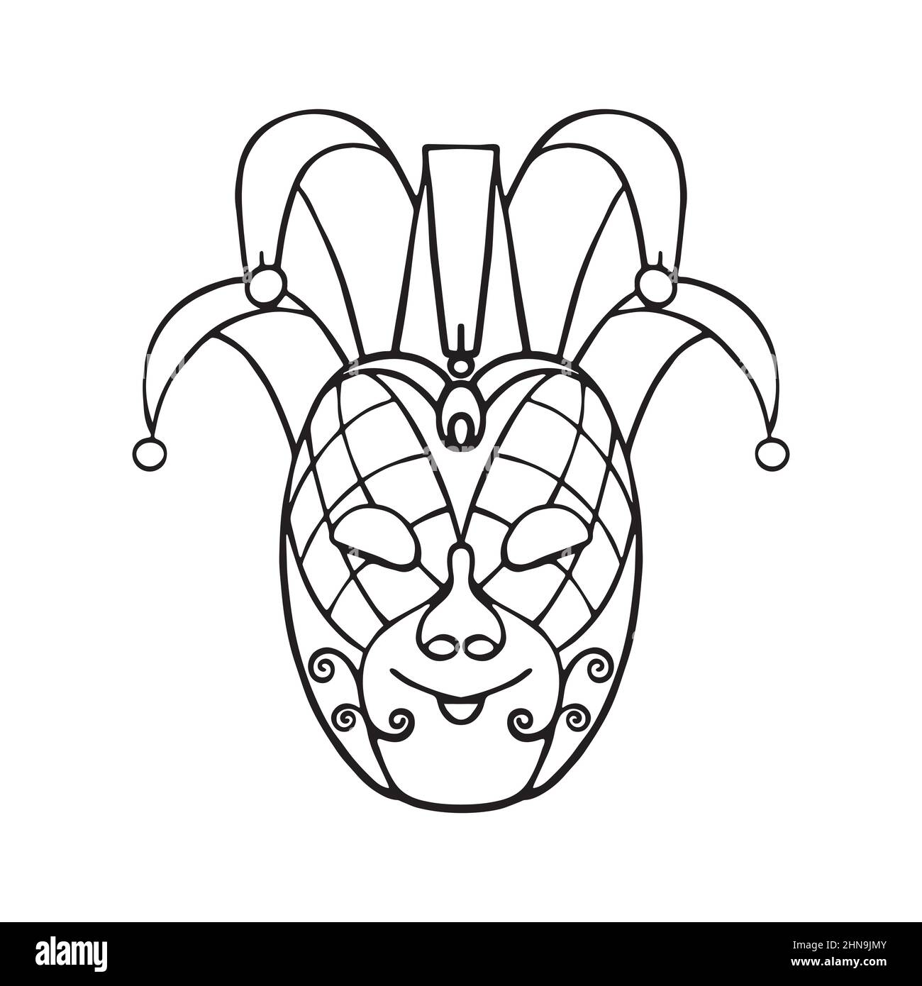 Single vector carnival mask. The mask of harlequin. Mardi Gras