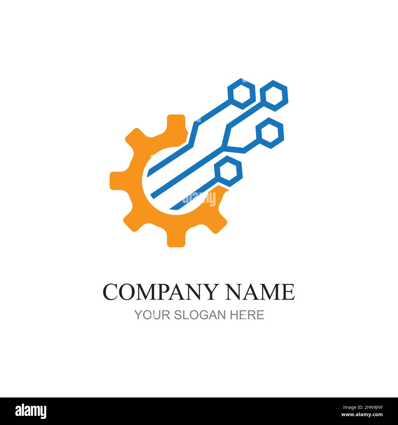 technology logo design vector Stock Vector