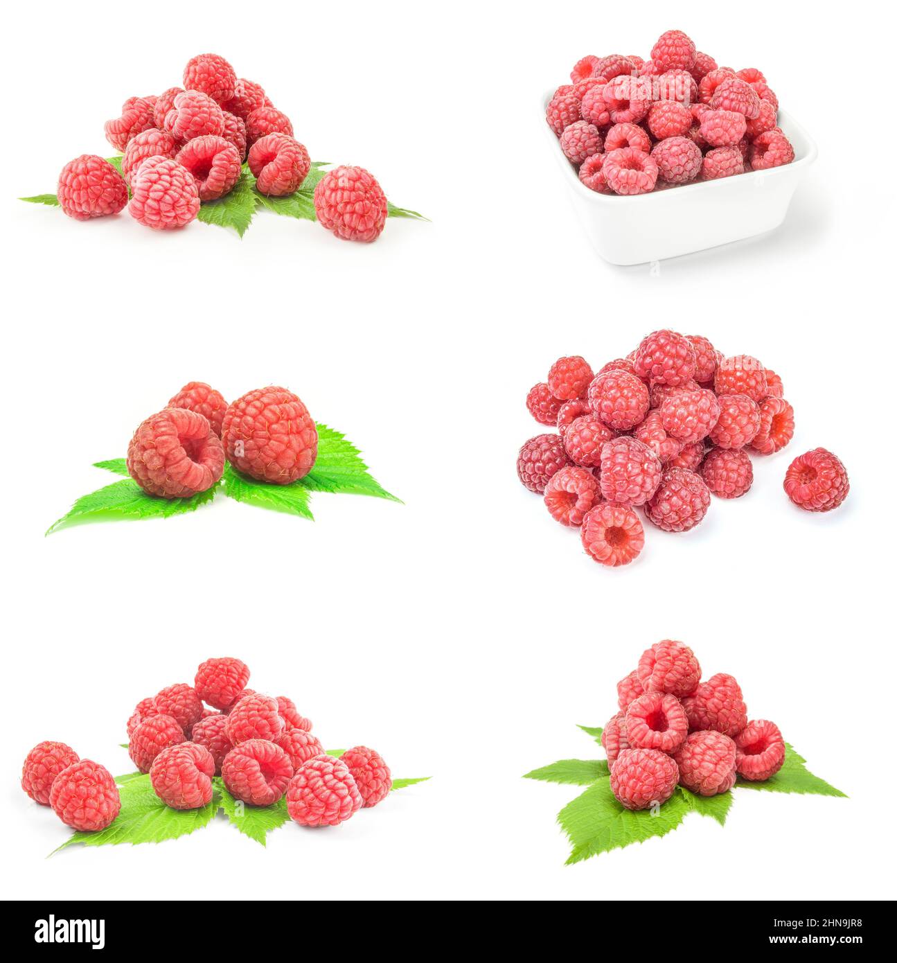 Collage of rasp berry over a white background Stock Photo - Alamy