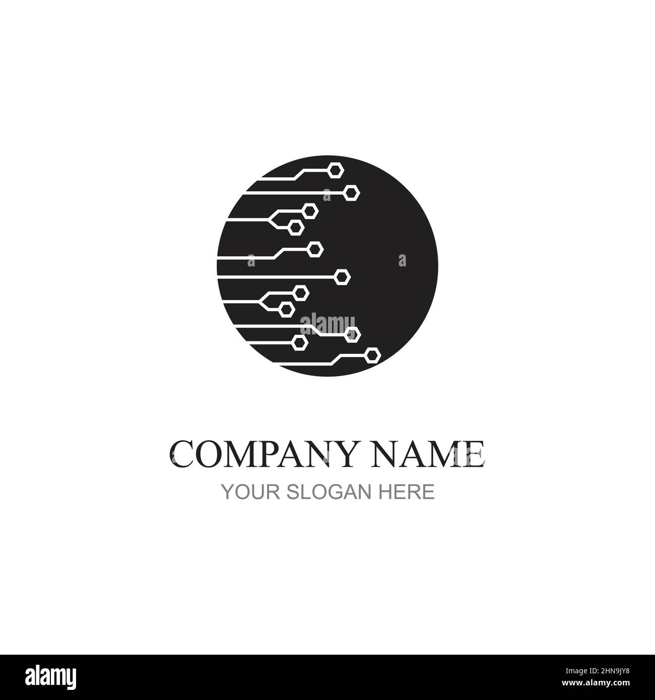 technology logo design vector Stock Vector