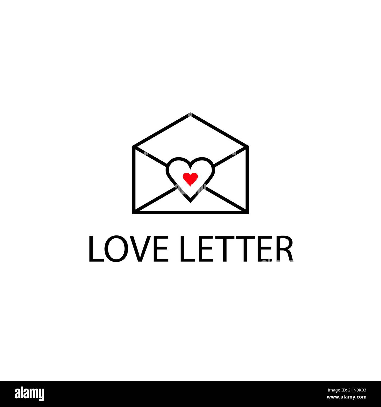 Letter and red heart on a white background. Concept for logo or sign