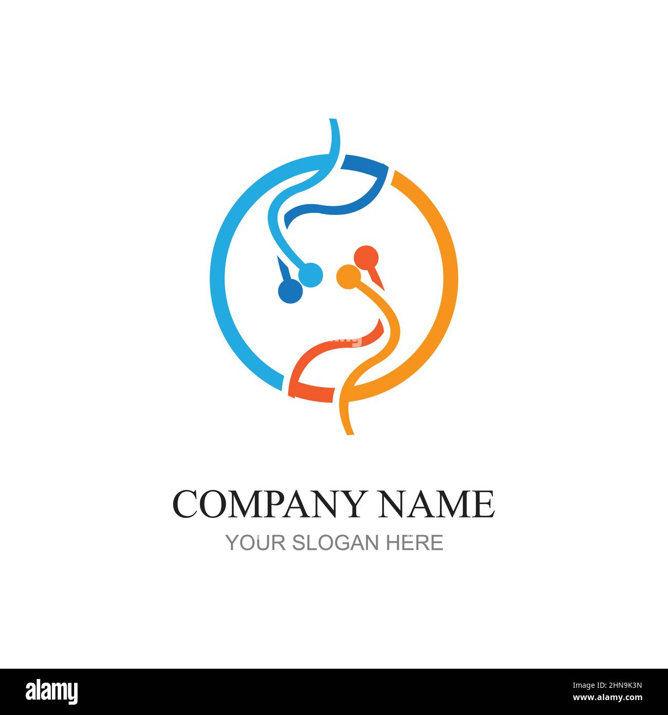 technology logo design vector Stock Vector
