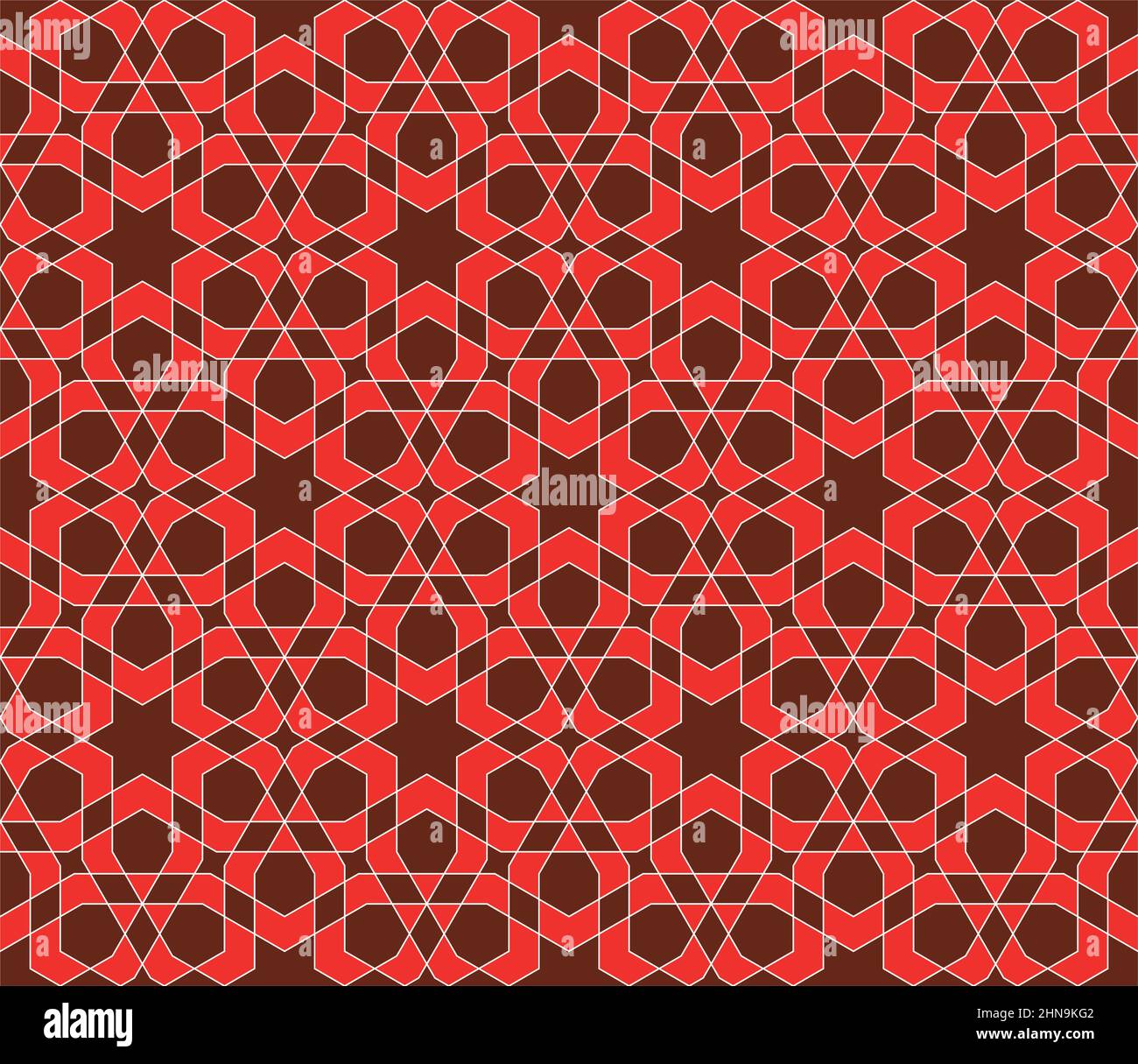 Seamless geometric ornament based on traditional islamic art. .Great design for fabric,textile,cover,wrapping paper,background.Red colors. Stock Vector