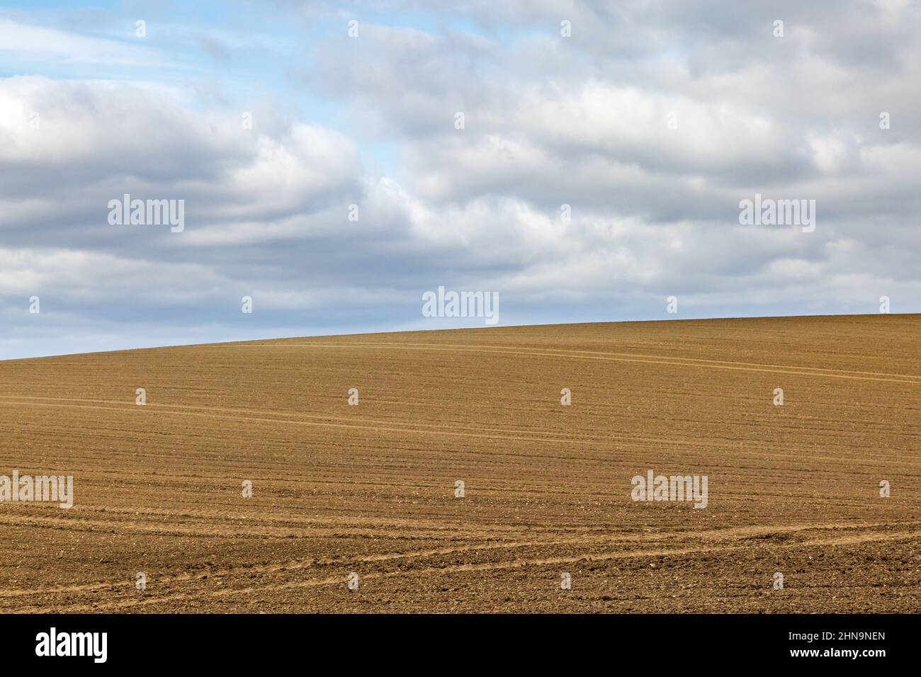 A rural Sussex view with ploughed fields in spring Stock Photo Alamy