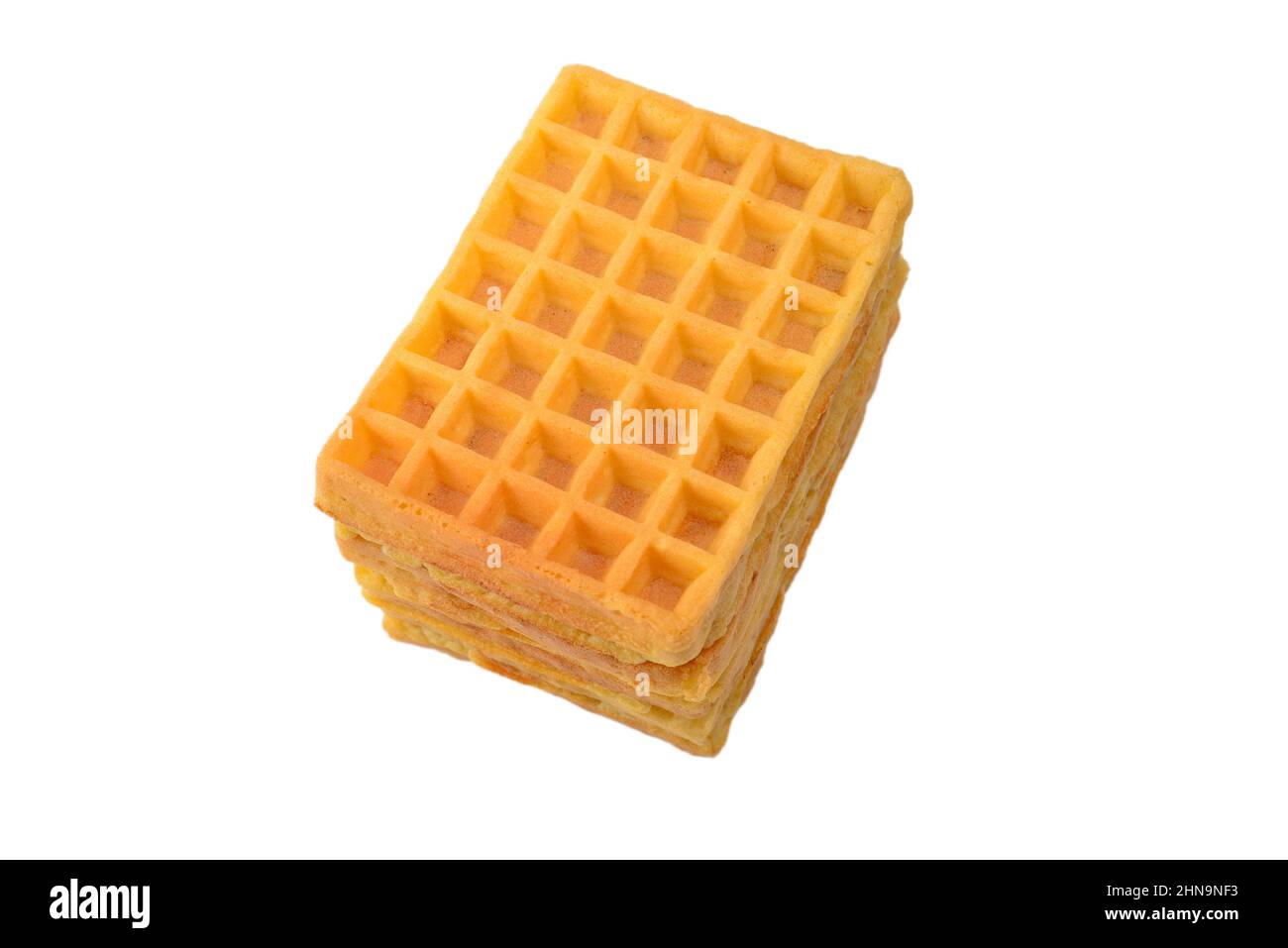 Belgian waffle isolated on white background. Stock Photo