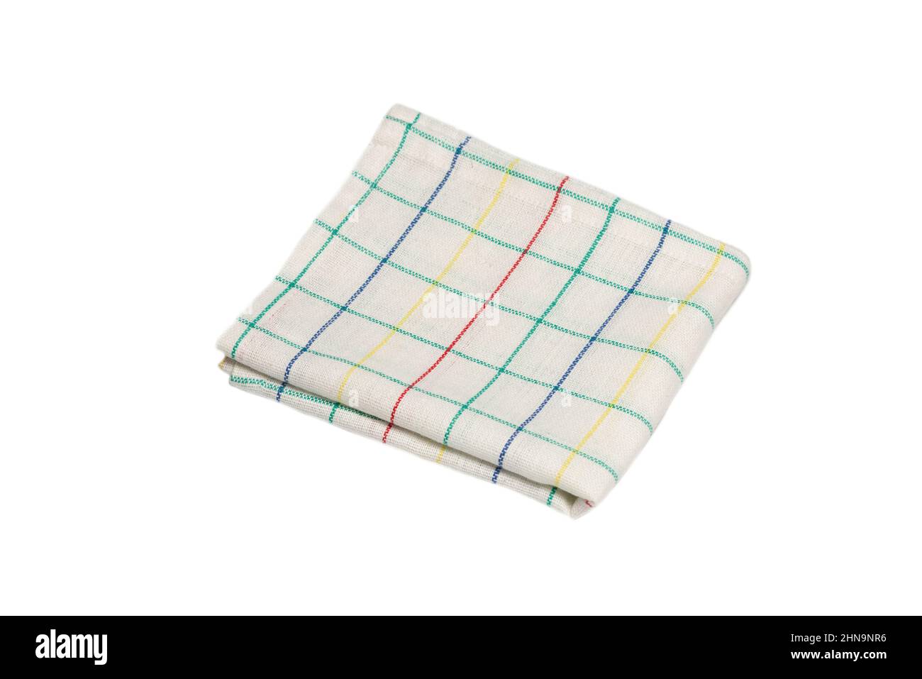 White napkin isolated on white background. Copy space. Stock Photo