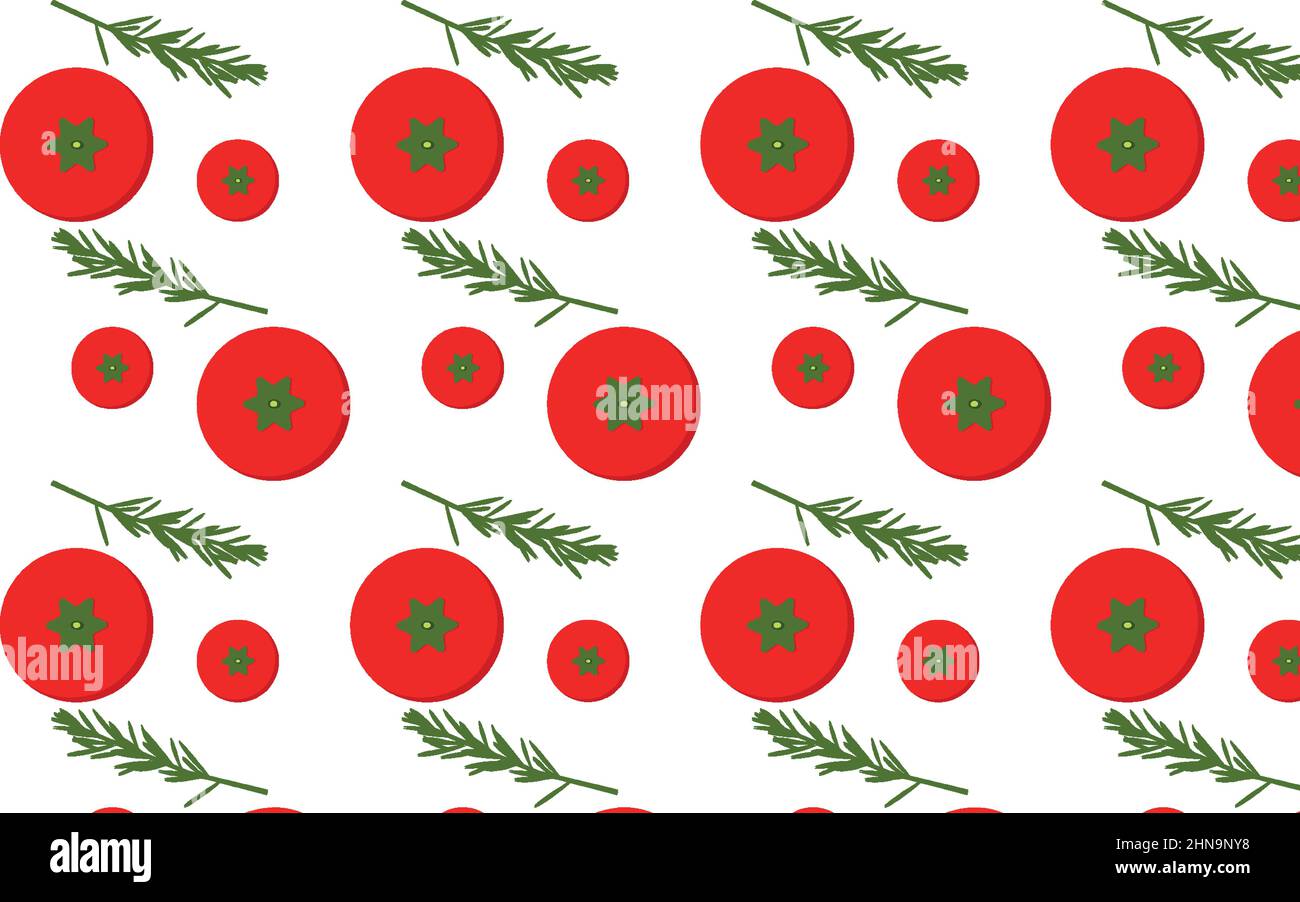 Vegetables pattern. Tomato. autumn harvest simple style top view Stock Vector