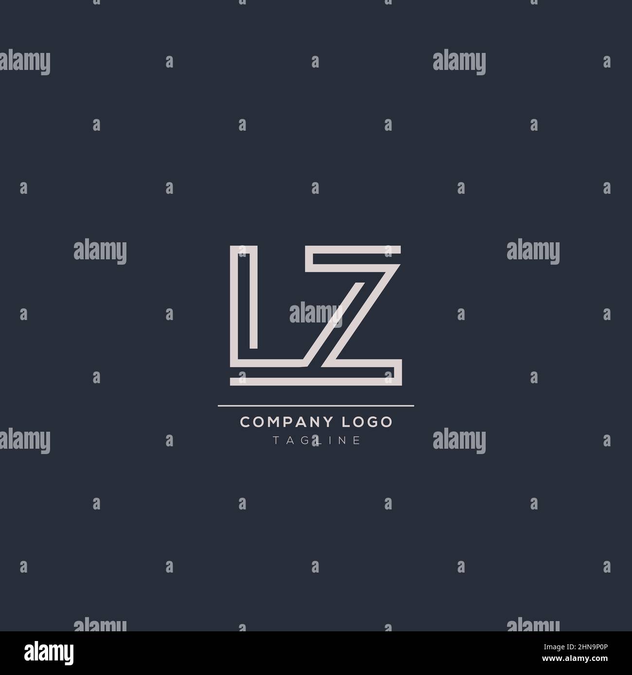 Abstract premium linear letter LZ logo icon design modern minimal style ...
