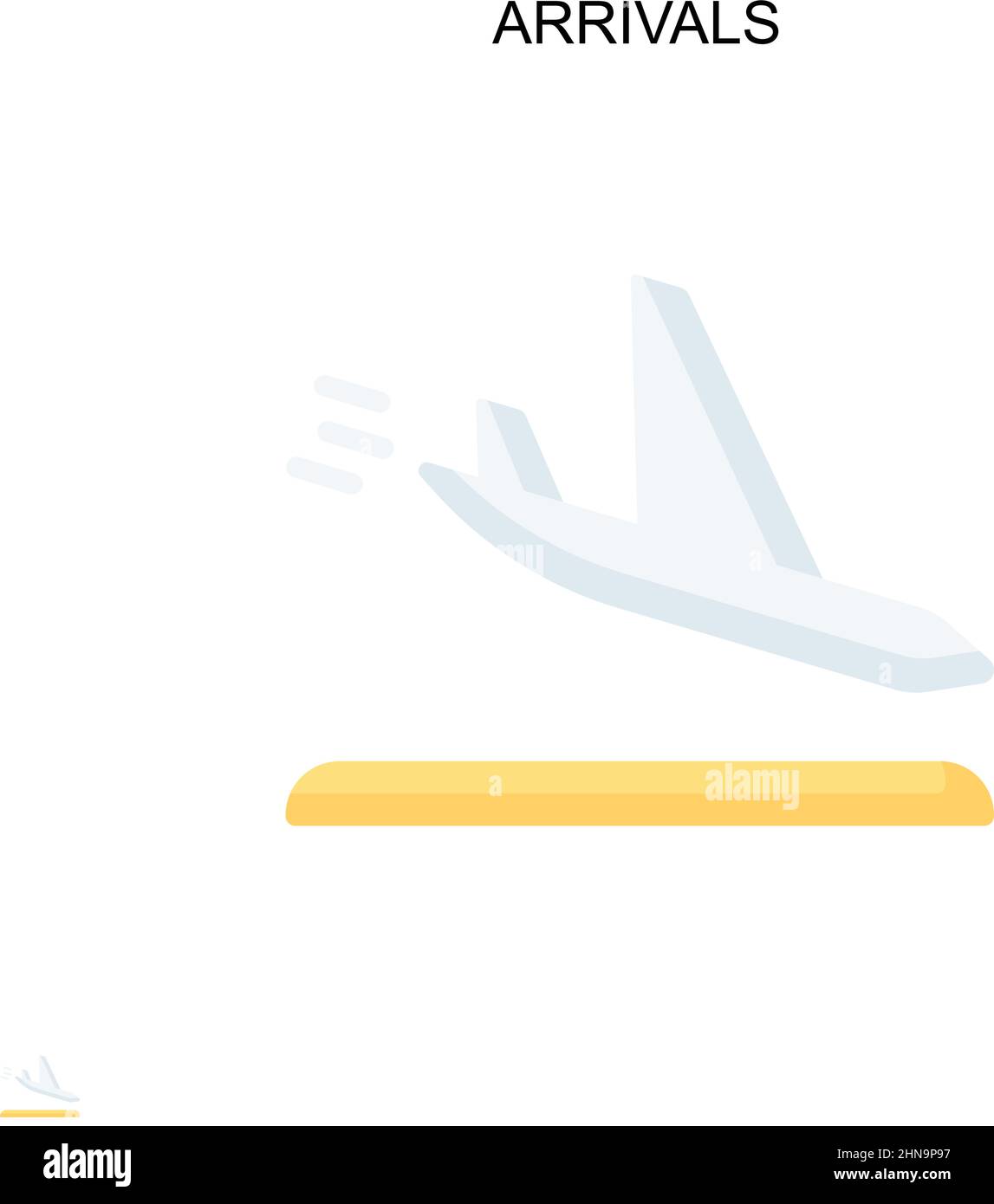 Arrivals Simple vector icon. Illustration symbol design template for web mobile UI element. Stock Vector