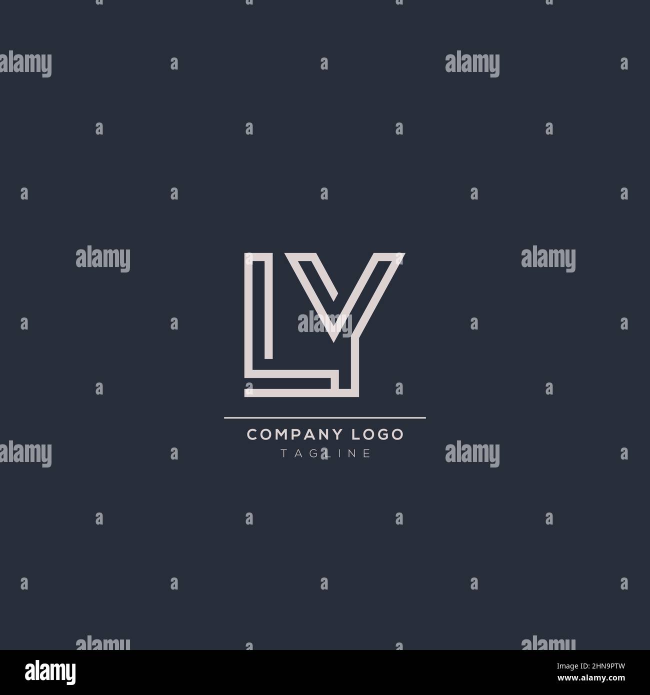 Abstract premium linear letter LY logo icon design modern minimal style ...