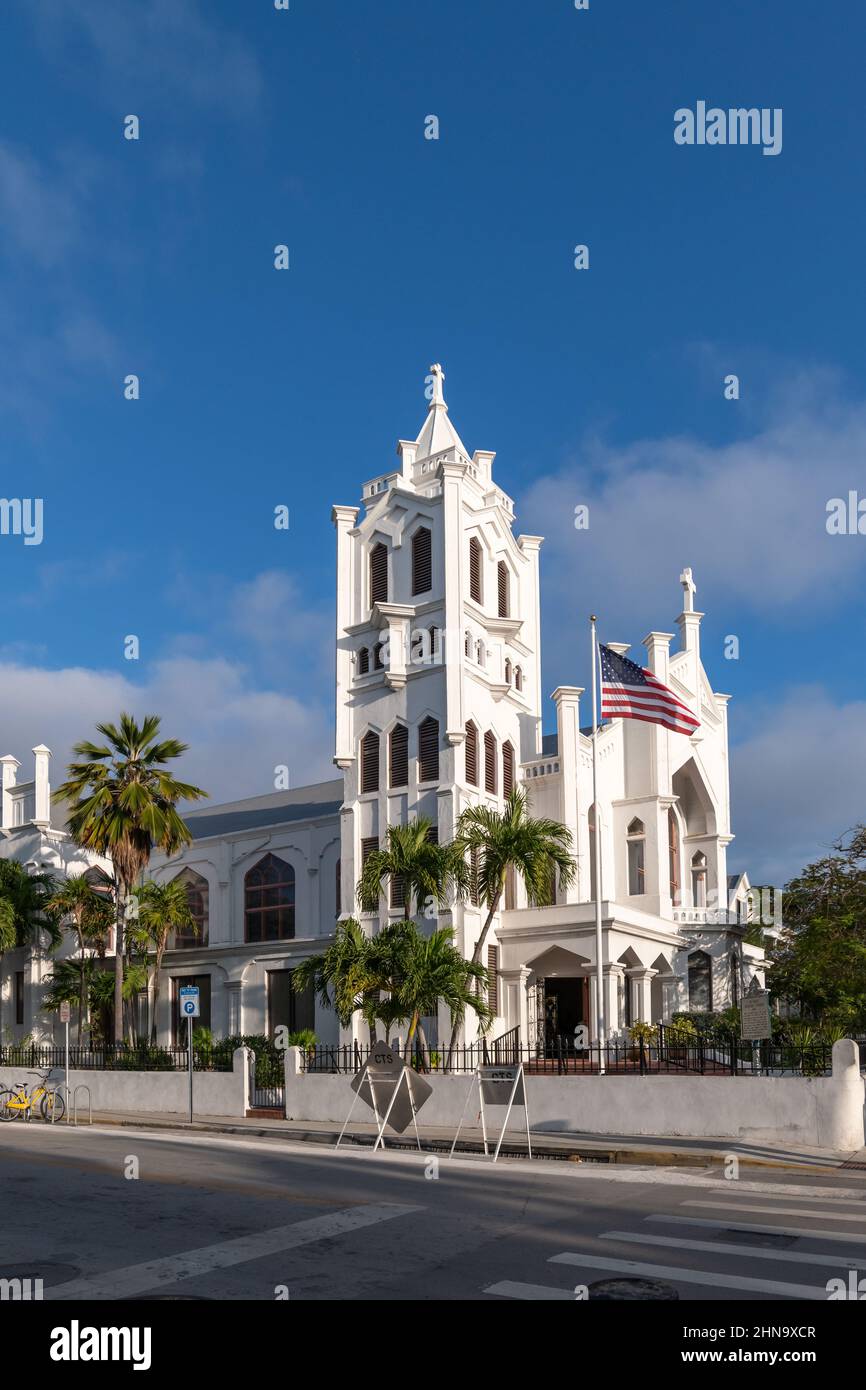 The exterior of the St. Paul's Episcopal Church in Key West, Florida, USA. Stock Photo