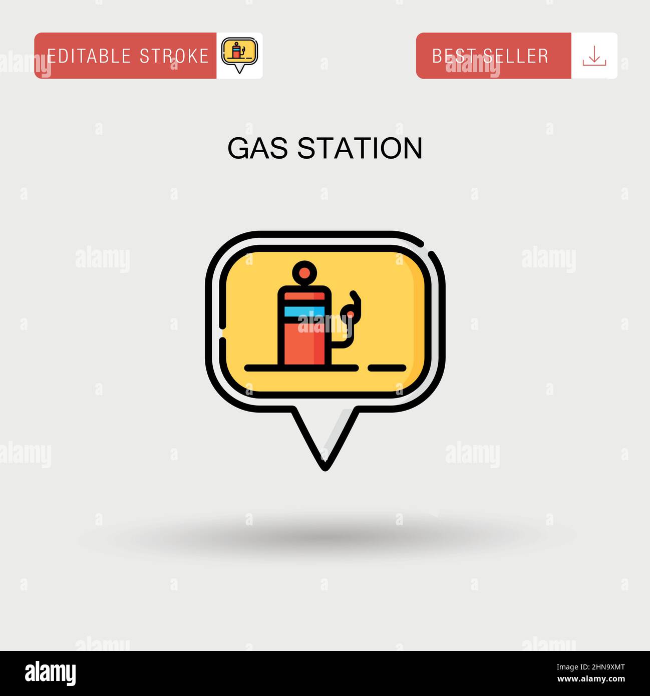 Gas station Simple vector icon. Stock Vector
