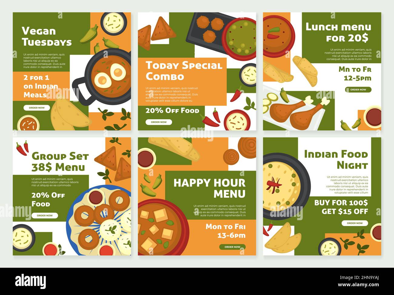 Indian food sale, social media template banner set Stock Vector Image & Art  - Alamy