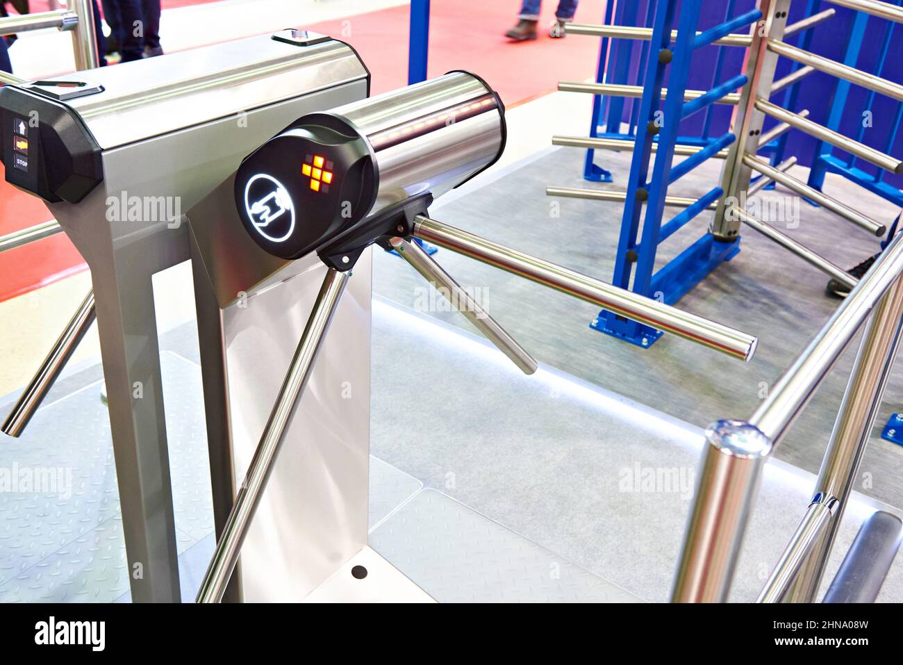 Modern baffle gate or turnstile Stock Photo Alamy