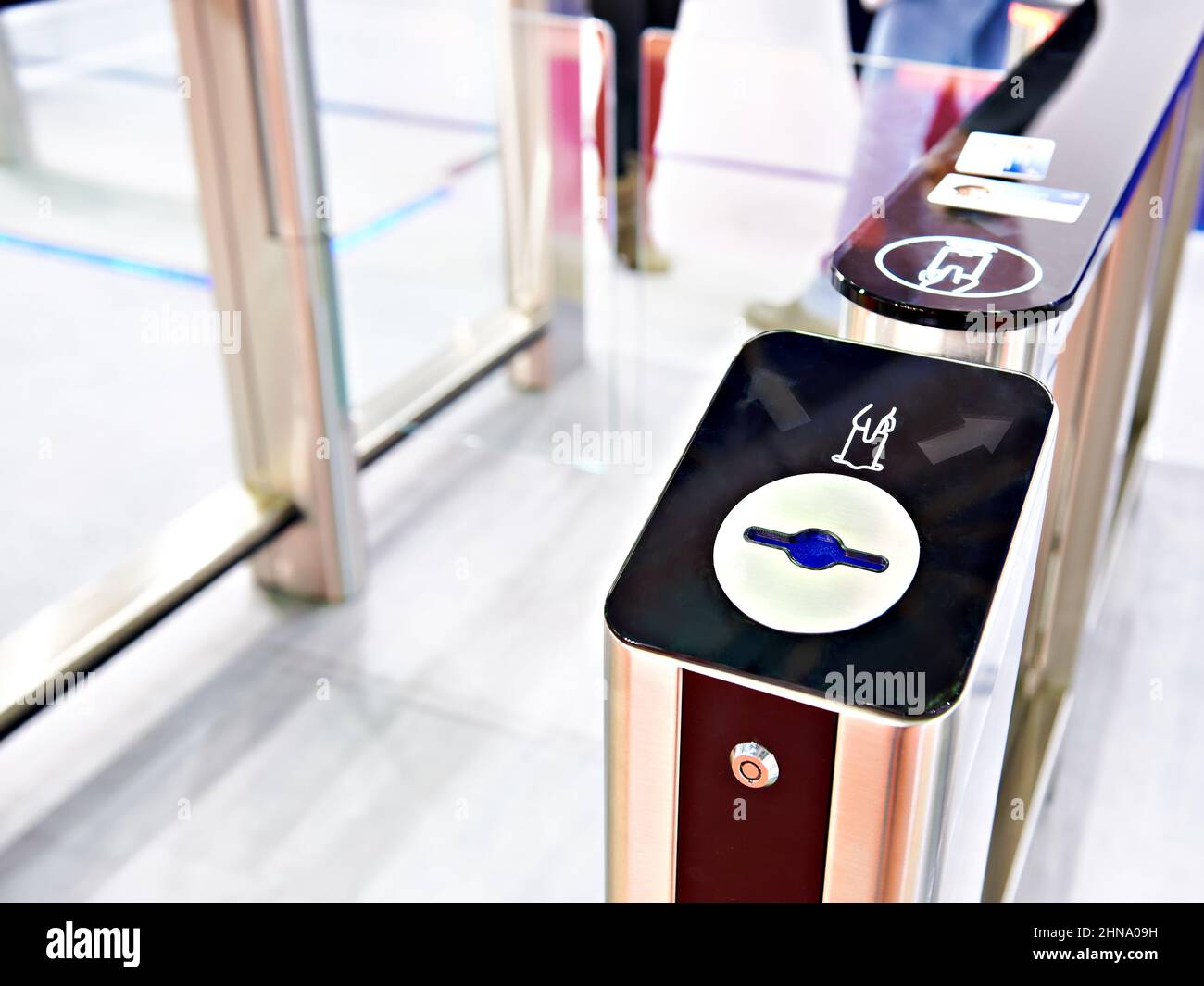 Modern baffle gate or turnstile Stock Photo