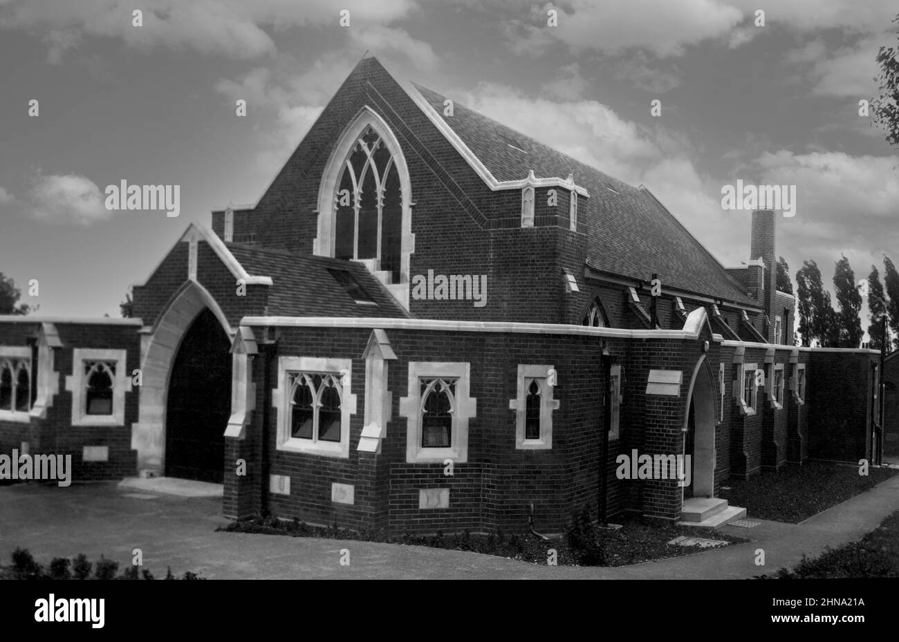 Photograph of Drayton Methodist church taken on the opening day, 26th April 1933, Havant Road, Drayton, Portsmouth, Hampshire, England, UK Stock Photo