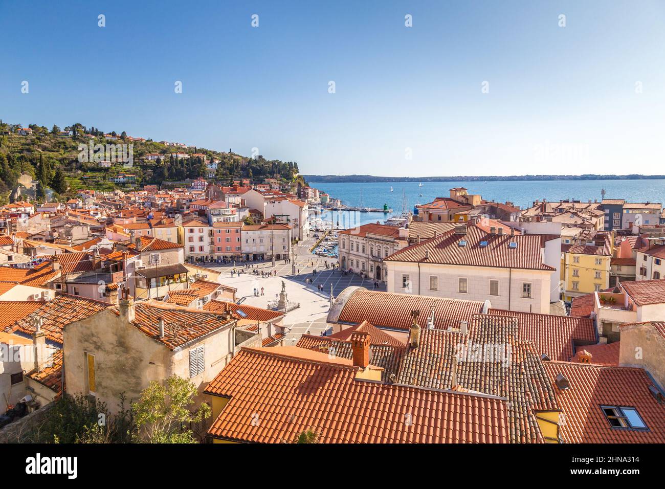 Piran town on Adriatic sea, one of major tourist attractions in