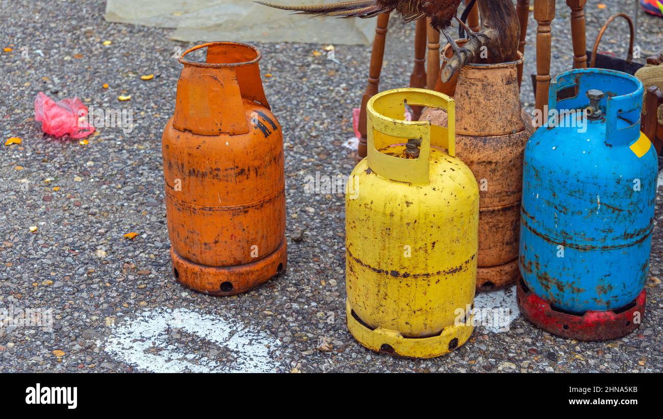 Old gas cylinders hires stock photography and images Alamy