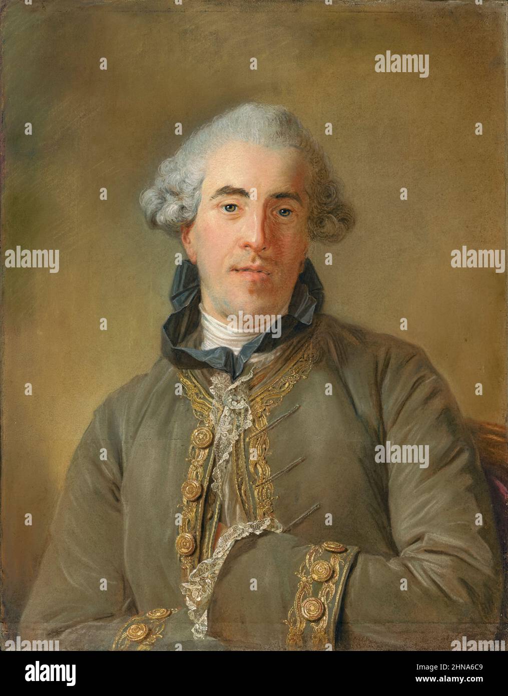 Théophile van Robais (1732-1799) portrait in pastels by Jean-Baptiste Perronneau (1715-1783) created in 1770. Stock Photo