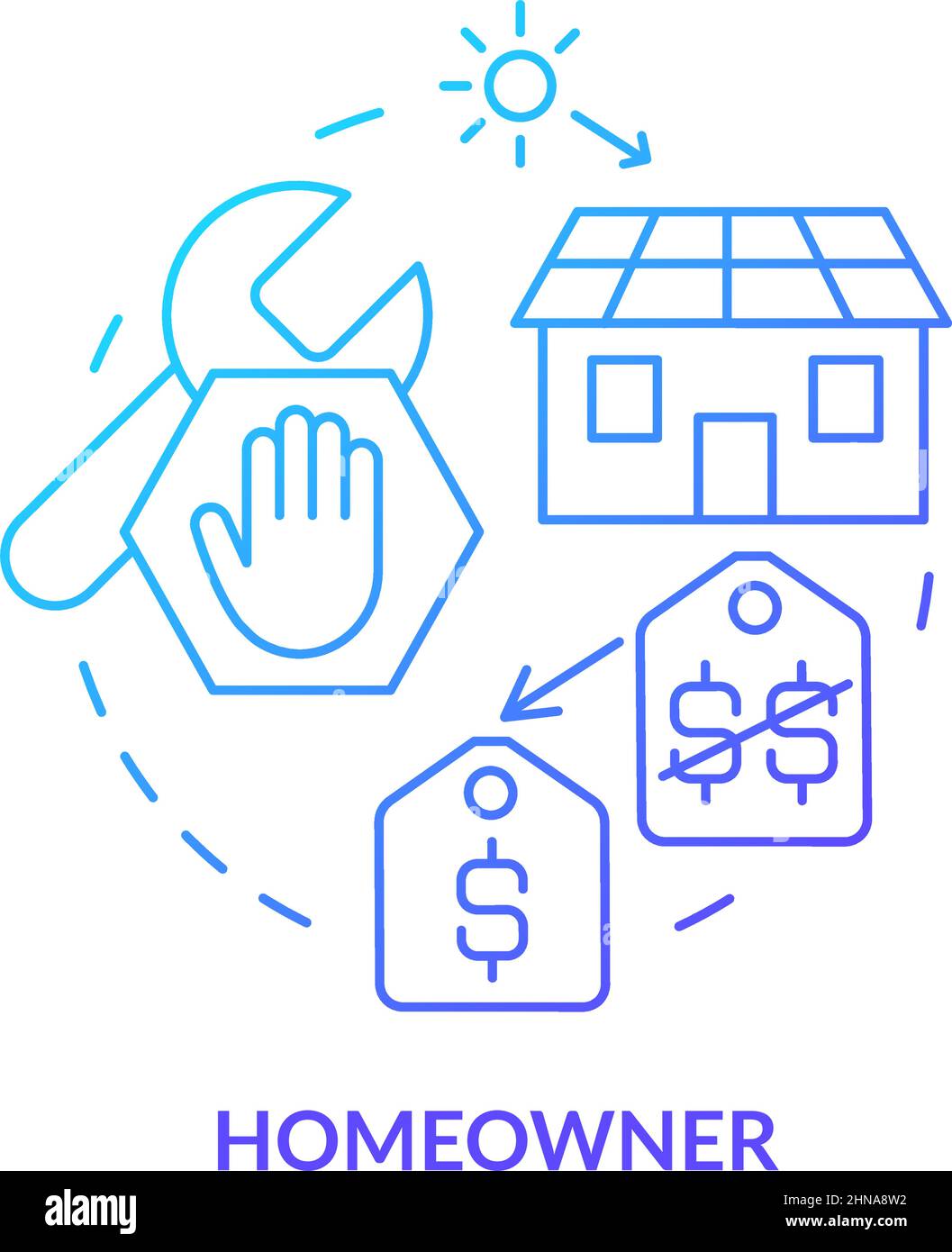 Homeowner blue gradient concept icon Stock Vector Image & Art - Alamy