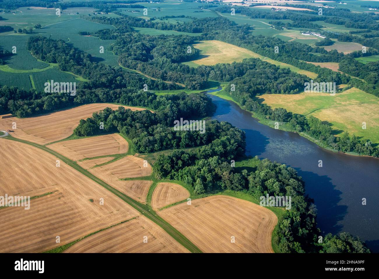 Aerial of farmland along the Eastern Shore of Maryland Stock Photo Alamy