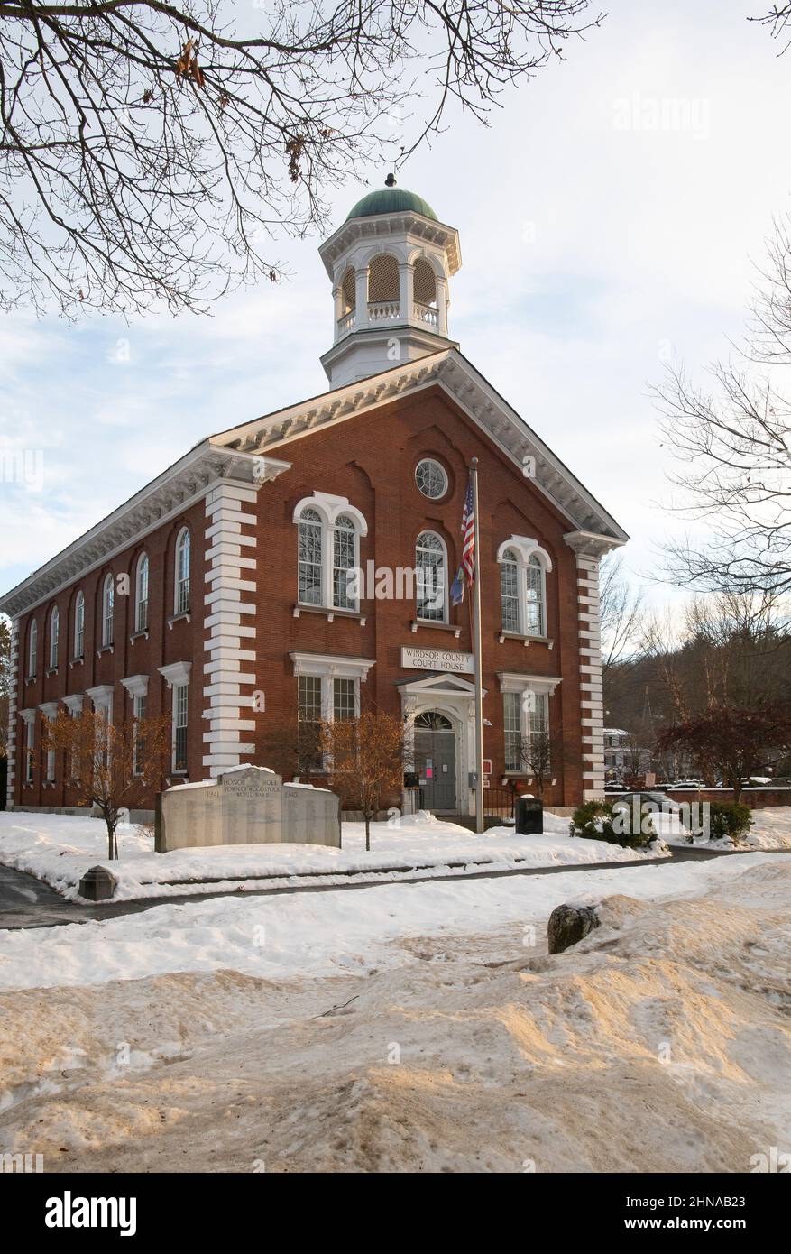 The Windsor County Courthouse in Woodstock, Vemont, USA Stock Photo