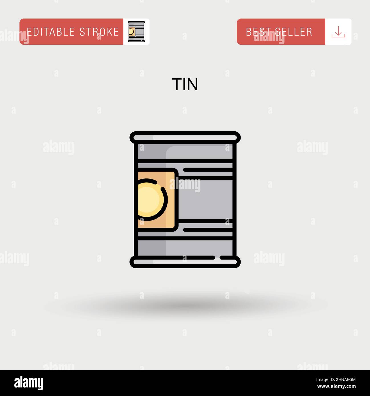 Tin Simple vector icon. Stock Vector