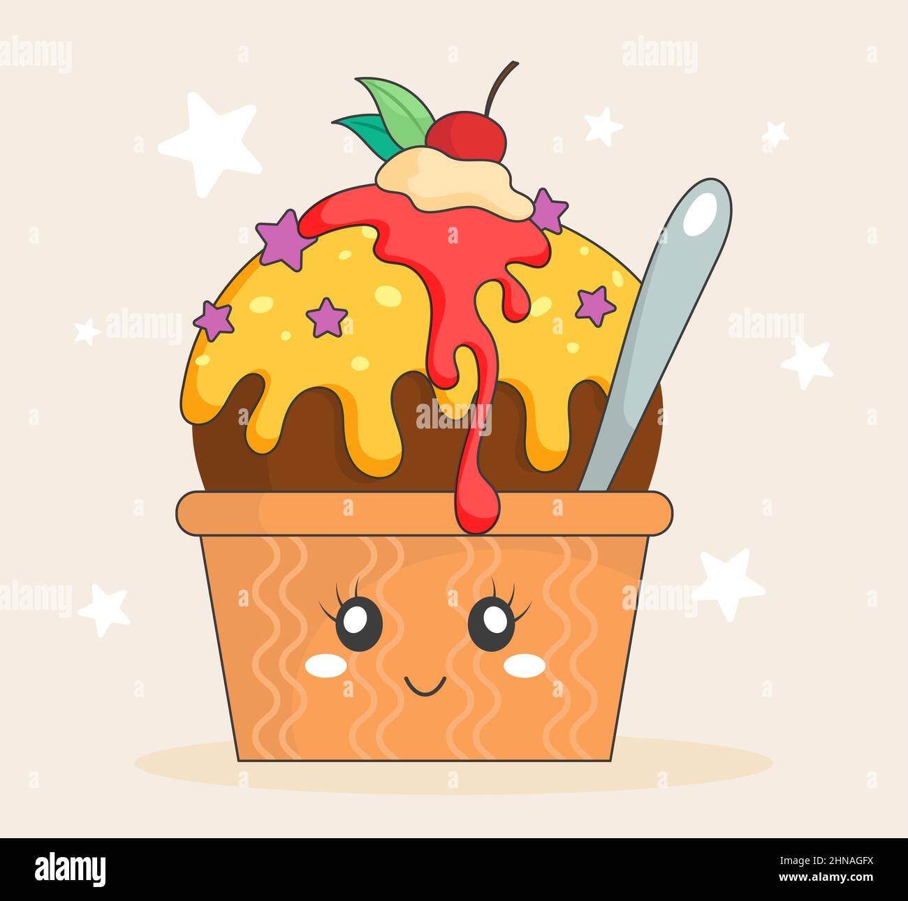 Ice cream cartoon ad Stock Vector Images - Alamy