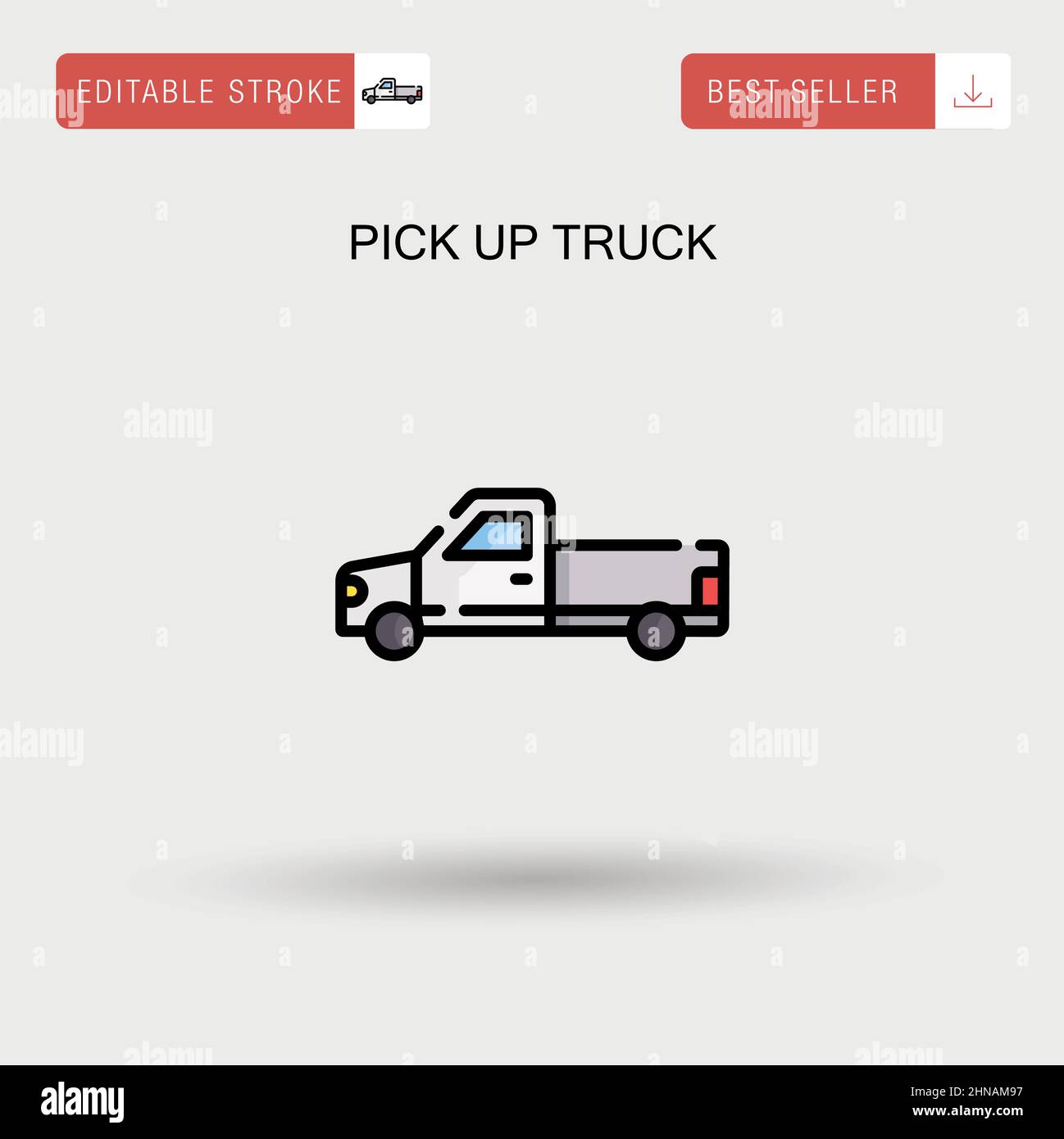 Pick up truck Simple vector icon. Stock Vector