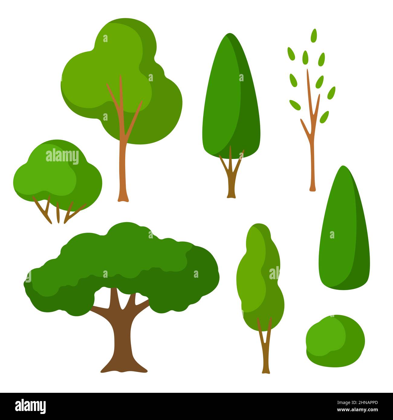 Set of spring or summer abstract stylized trees Stock Vector Image ...